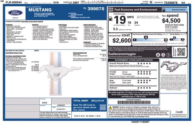 2026 Ford Mustang GT Premium Fastback