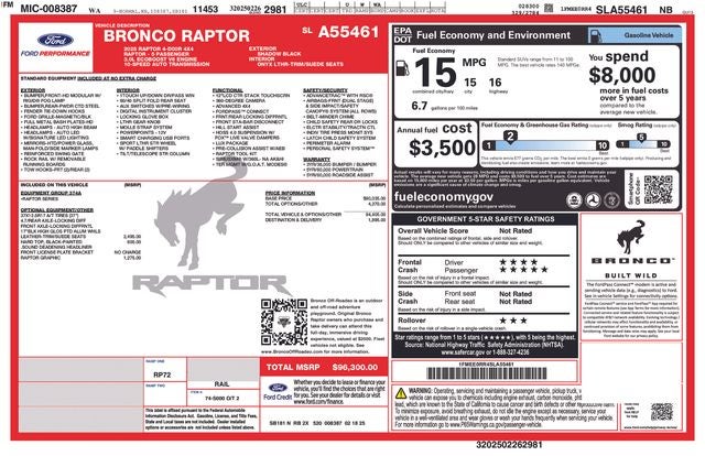 2025 Ford Bronco Raptor