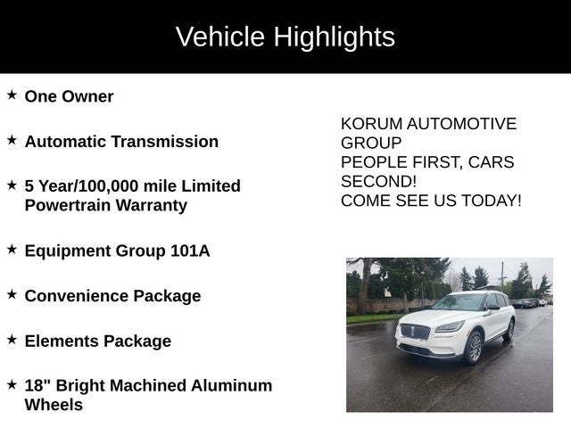 2022 Lincoln Corsair Standard