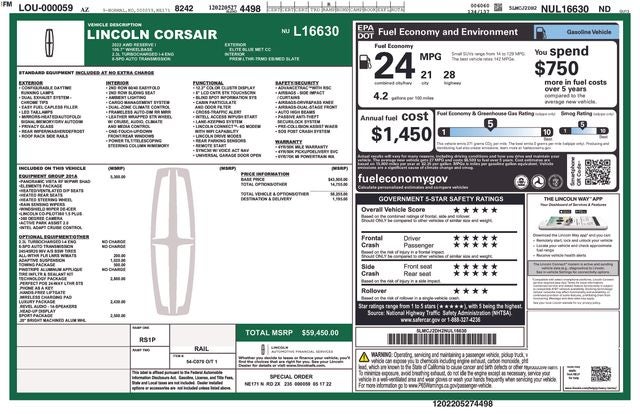 2022 Lincoln Corsair Reserve