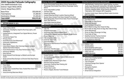 2025 Hyundai Palisade Calligraphy