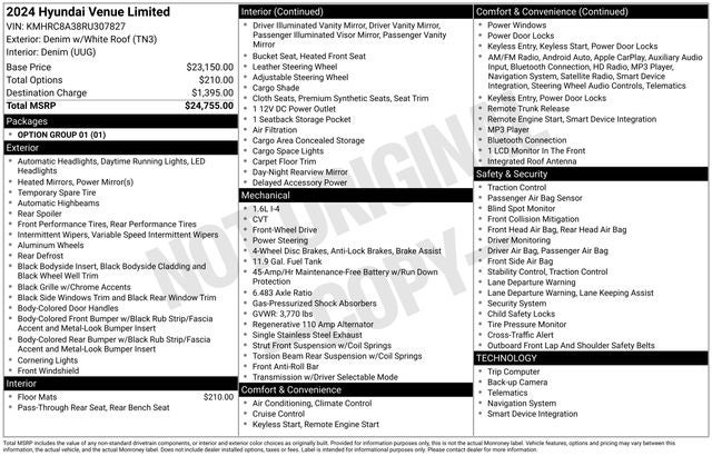 2024 Hyundai Venue Limited