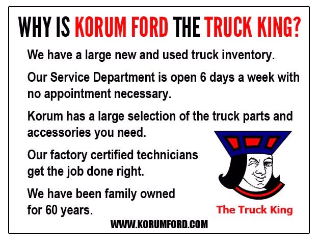 Korum Ford in Puyallup WA truck king ad
